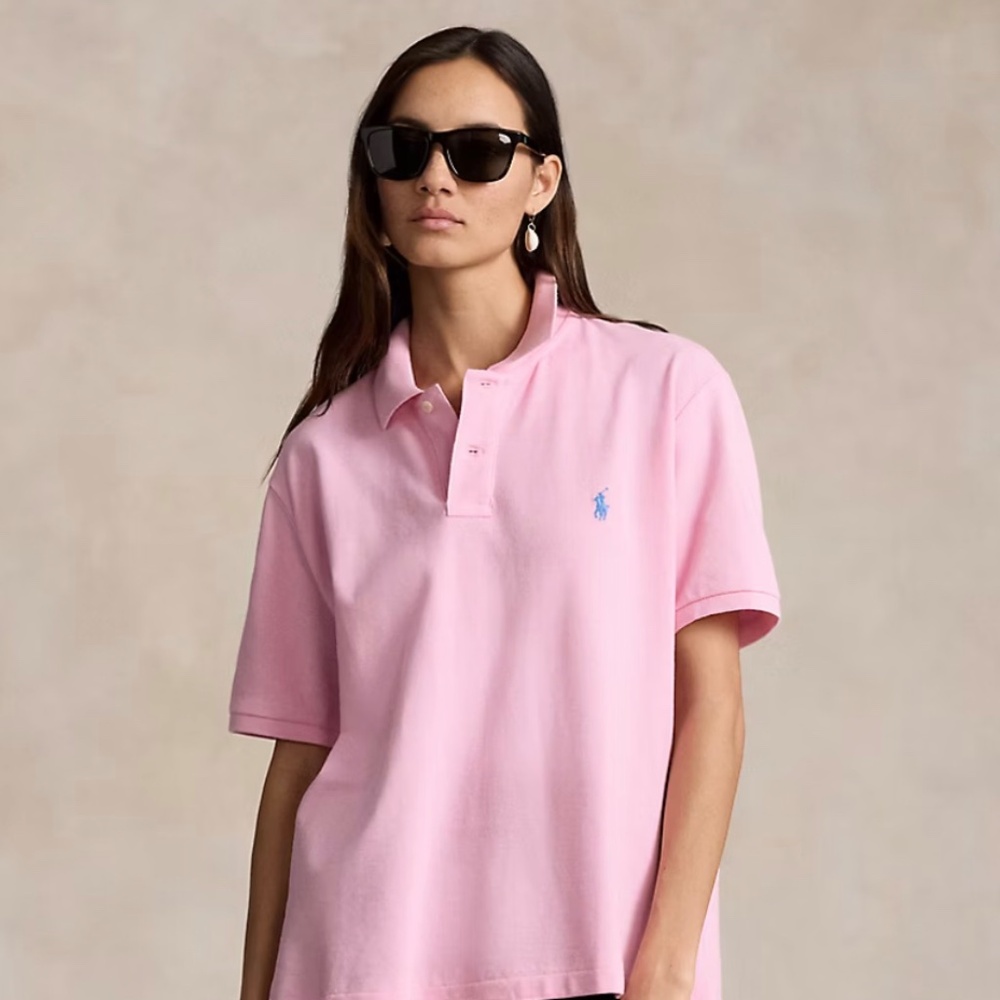 Ralph Lauren Women's Iconic Classic Fit Mesh Polo Shirt - Rose Pink / XS - NWT